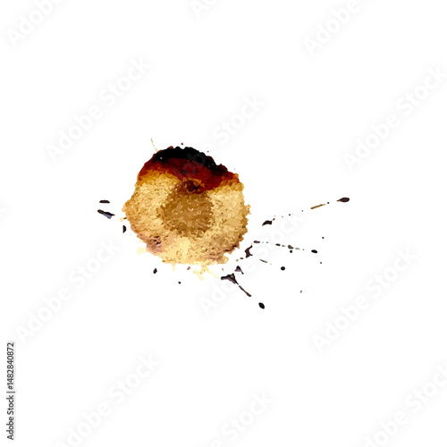 Grunge Coffee Stain. Abstract Vintage Coffee Spill & Splash Texture. Vintage Coffee Stain Effect.