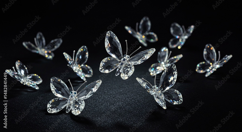 Sparkling Crystal Butterfly Decor Elegant Glass Insects Luxury Home Decoration Sparkling Crystal Butterfly Decor Elegant Glass Insects Luxury Home Decoration