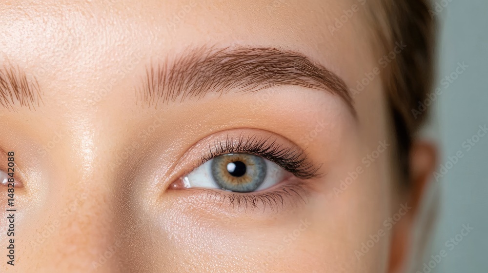 Obraz premium Close-up of well-groomed eyes and eyebrows