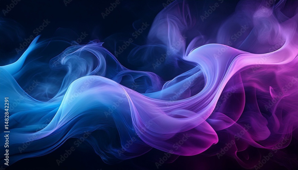 Fototapeta premium Abstract Blue Purple Smoke Swirls
