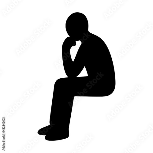 Silhouette of a Person in Deep Thought – Representation of Contemplation, Reflection, and Intellectual Curiosity