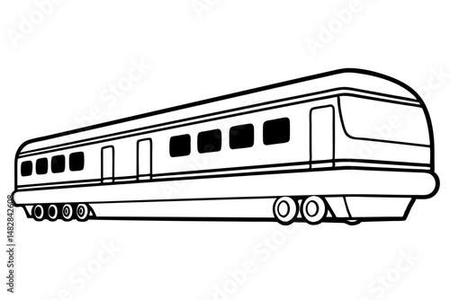 train silhouette line art vector illustration with a white background