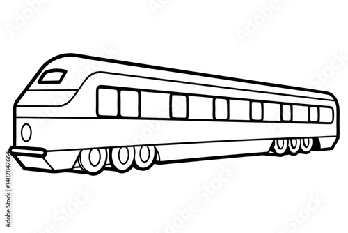 train silhouette line art vector illustration with a white background