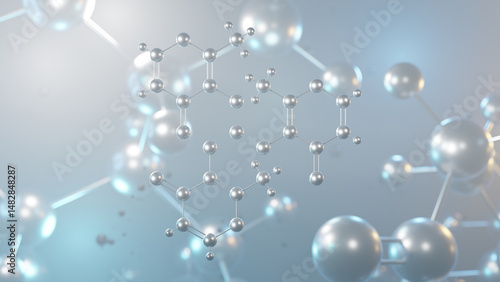 Obraz na plátně ferric maltol molecular structure, 3d model molecule, ferric maltol structural c