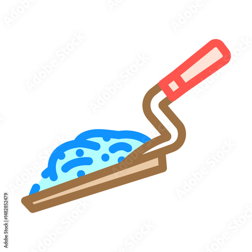 trowel cement color icon vector illustration