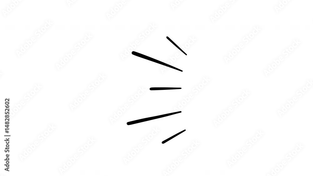 Thin accent burst lines on a white background, clean loopable animation