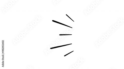 Thin accent burst lines on a white background, clean loopable animation