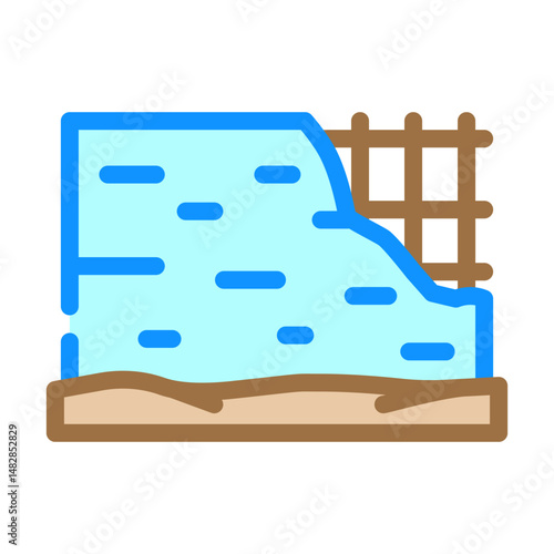 concrete wall construction color icon vector illustration
