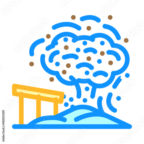 dust cloud cement color icon vector illustration