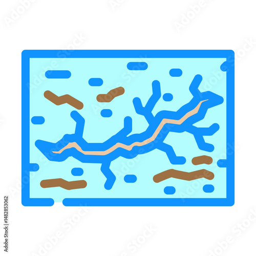 dry cracks cement color icon vector illustration