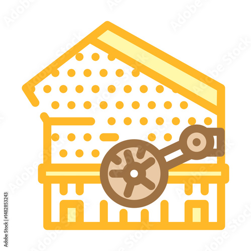 limestone crusher cement production color icon vector illustration