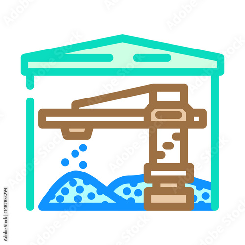 raw materials storage cement production color icon vector illustration