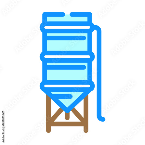 silo cement production color icon vector illustration