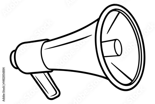 megaphone silhouette line art vector illustration with a white background