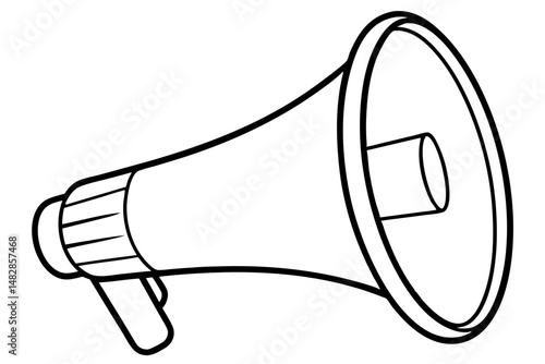 megaphone silhouette line art vector illustration with a white background