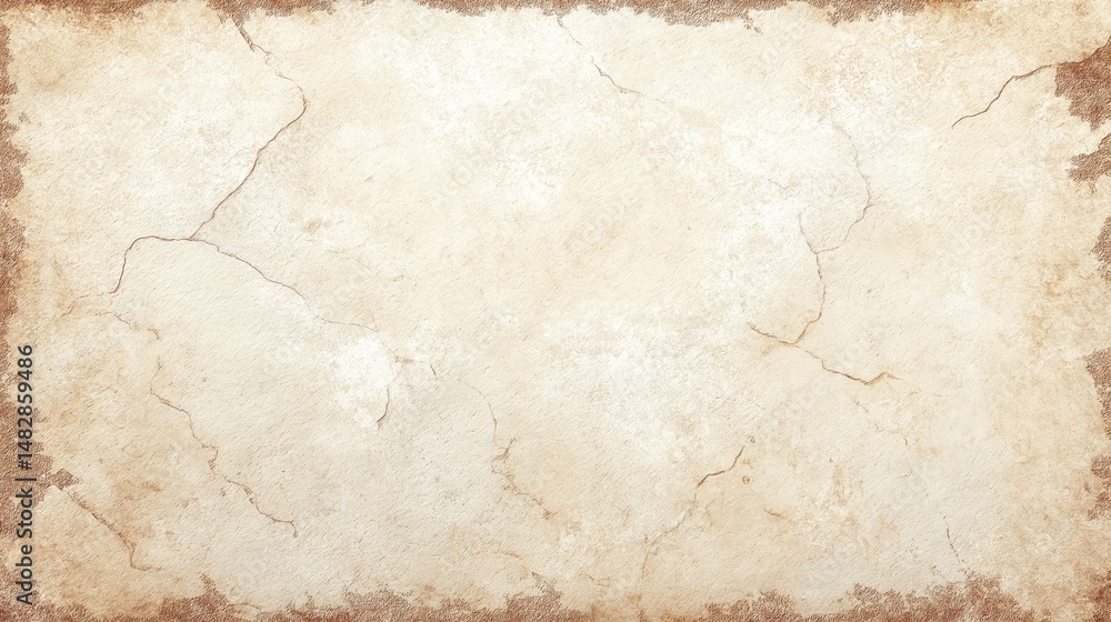 Obraz premium Antique Parchment with Cracks: A weathered parchment with subtle cracks and textures evokes the timeless elegance of ancient documents and maps.