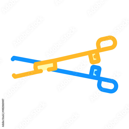 forceps surgeon color icon vector illustration