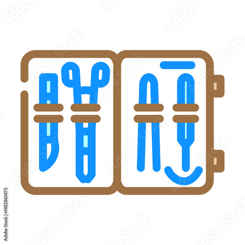 suture kit surgeon color icon vector illustration