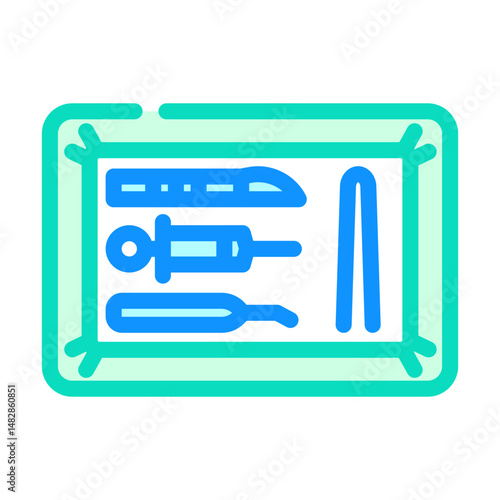 surgical tray surgeon color icon vector illustration
