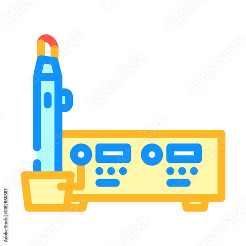 electrocautery pen surgeon color icon vector illustration