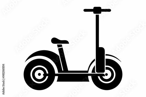 segway silhouette line art vector illustration with a white background