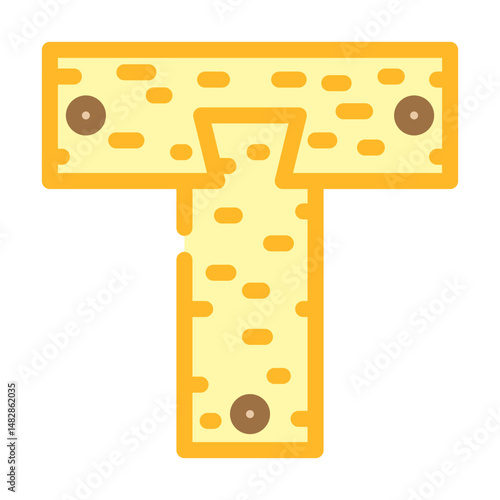 jointing wood frame house color icon vector illustration
