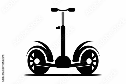 segway silhouette line art vector illustration with a white background