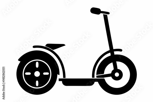 segway silhouette line art vector illustration with a white background