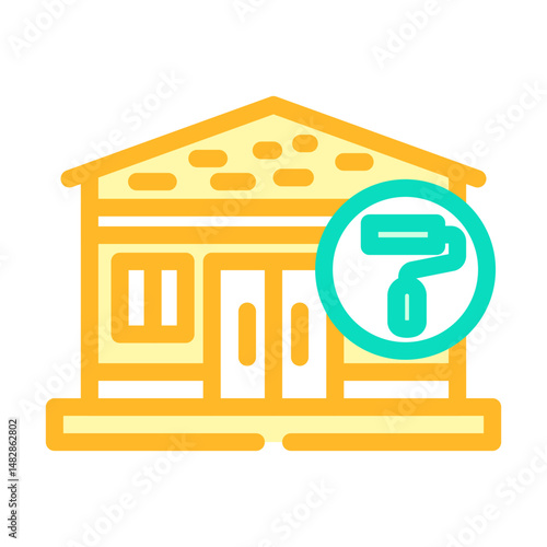 siding frame wood frame house color icon vector illustration