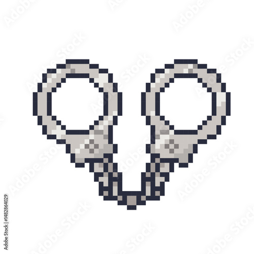 handcuffs lock icon pixel art
