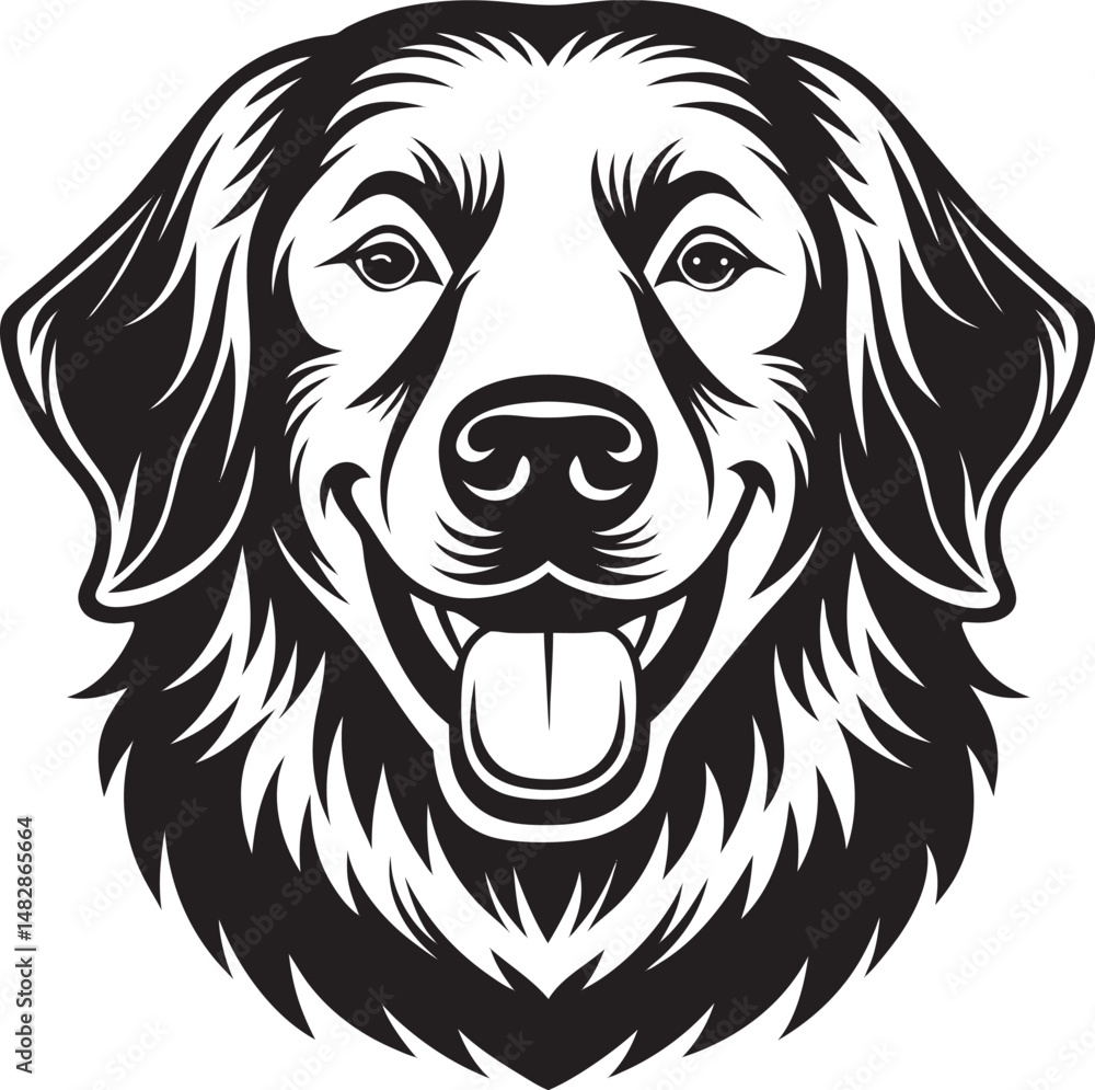 Fototapeta premium Dog Silhouette Vector, Pet Animal Clipart Design.