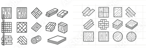 Various wooden textures and patterns displayed in a grid layout for design purposes