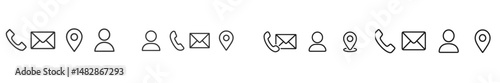 Icons representing communication methods and contact details in a modern digital environment