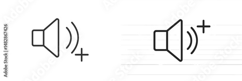 Sound volume control icons displayed on a minimalistic background representing audio settings adjustments