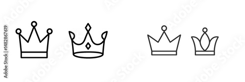 Various crown designs displayed in a minimalist style reflecting creativity and elegance