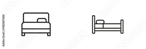 Design of modern beds showcasing different styles and arrangements for various bedroom aesthetics during daytime
