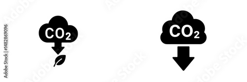 CO2 emissions reduction symbols representing environmental efforts and sustainability in graphic design