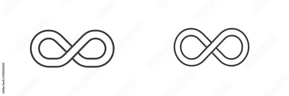 Abstract representation of infinity symbols in two variations showcasing simplicity and elegance in design