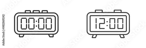 Digital alarm clocks showing midnight and noon, highlighting time change and daily cycles