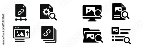 Visual representation of digital file management tools and processes in a workspace setting