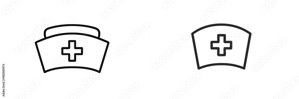 Simple nurse cap designs in two styles on a neutral background Simple nurse cap designs in two styles on a neutral background