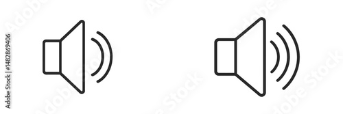 Speaker icons representing sound levels and audio output in digital design