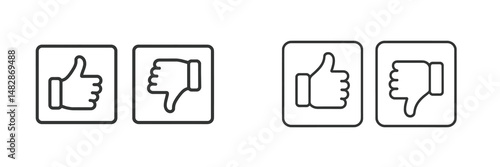 Comparison of positive and negative feedback symbols in a minimalistic design layout