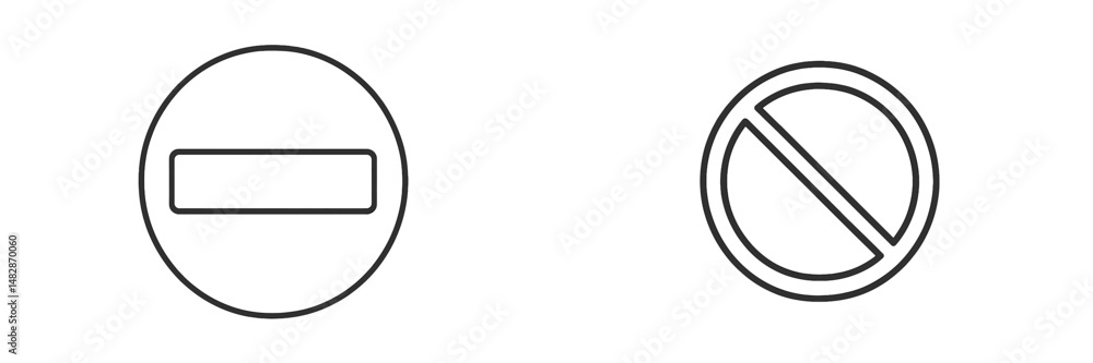 No entry and no parking signs on a plain background clearly communicate restrictions to drivers in urban areas No entry and no parking signs on a plain background clearly communicate restrictions to drivers in urban areas