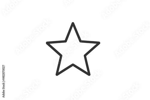 Simple star outline drawn in black on a white background ideal for design and artistic projects