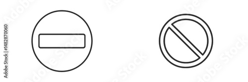 No entry and no parking signs on a plain background clearly communicate restrictions to drivers in urban areas