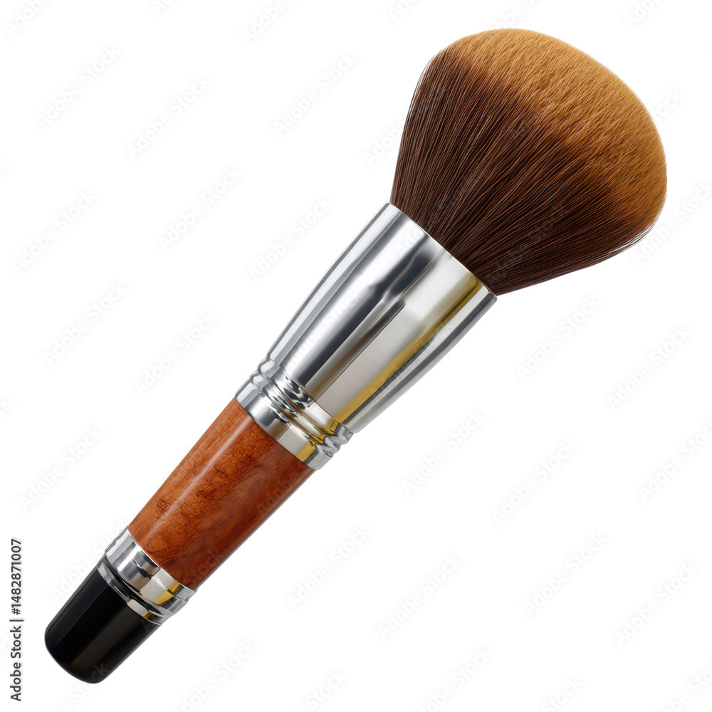 Elegant Makeup Brush with Soft Bristles and Wooden Handle for Beauty Applications Elegant Makeup Brush with Soft Bristles and Wooden Handle for Beauty Applications