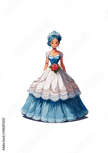ball gown wedding dress, pink trim, yellow bodice, red lace, clover top.ball gown styles became more diverse, reflecting a wider range of tastes and influences. While traditional, voluminous ball gown