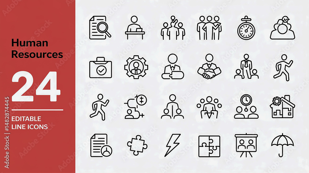 Human Resources Line Editable Icons set Human Resources Line Editable Icons set