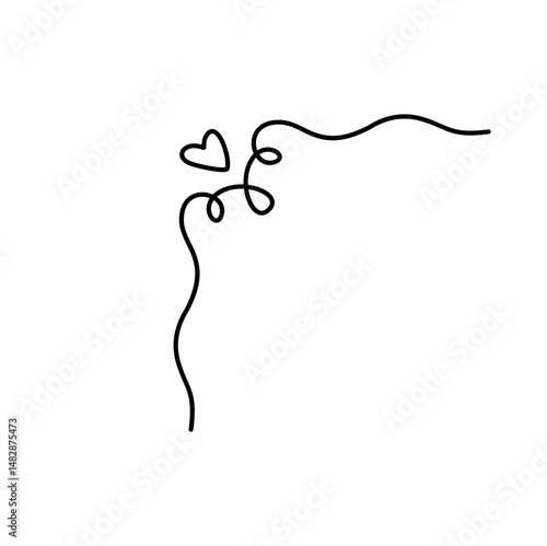 Doodle heart corner border